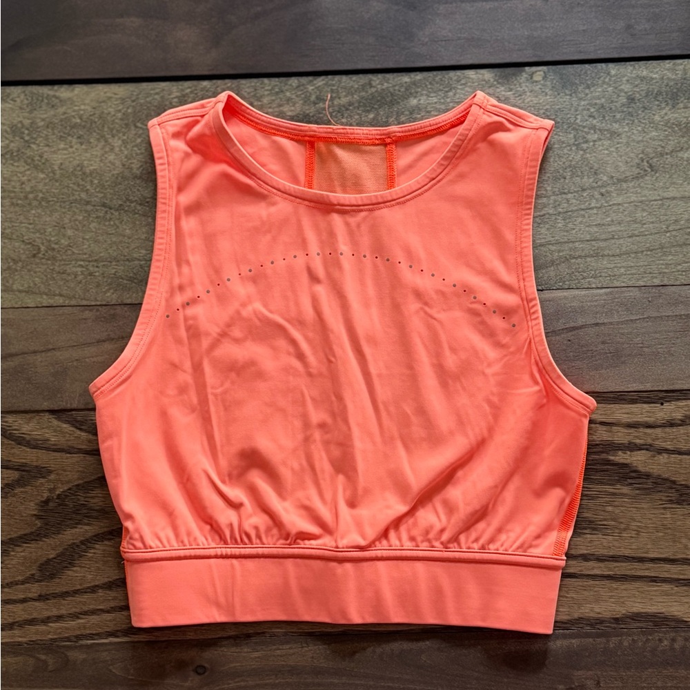 Orange Lululemon Sleeveless Crop Top